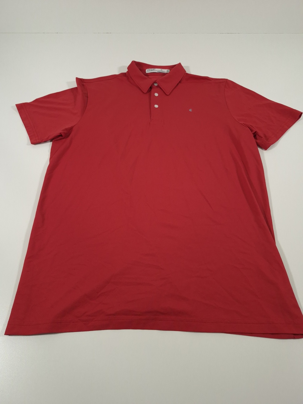 Criquet Polo Shirt Mens XL Red Solid Knit Casual Soft Cotton Blend Jersey